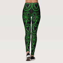 För klöverhjärta för modern design st patrick's leggings