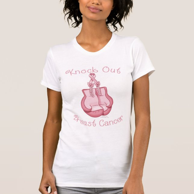 För knackning bröstcancer ut tee shirt (Framsida)