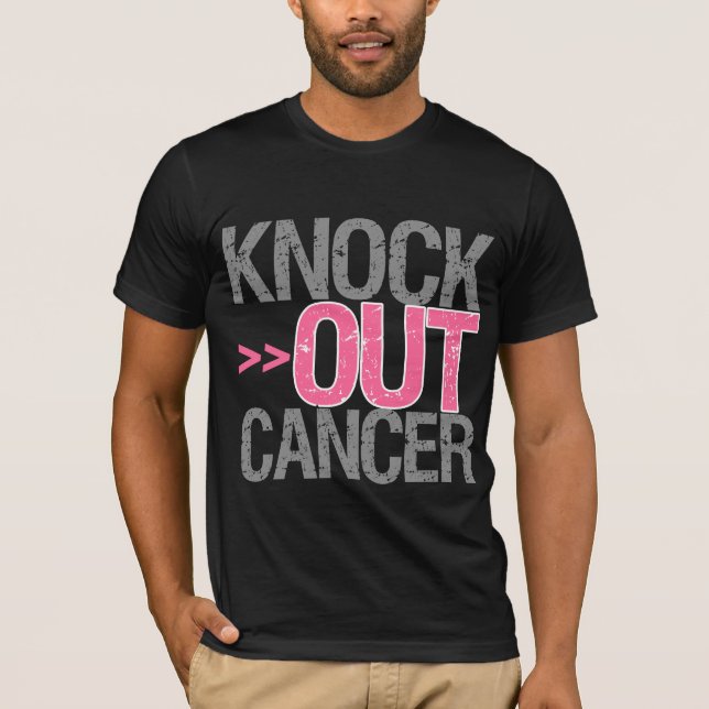 För knackning cancer ut - bröstcancer tee (Framsida)