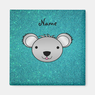 För koalaansikte för personlig känt glitter fö magnet