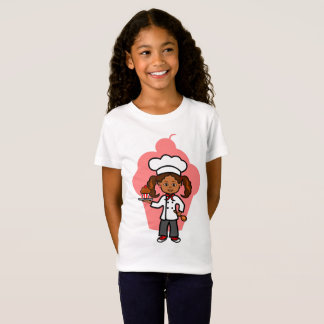 För kockinnehav för gullig tecknad kvinnlig muffin tee shirt