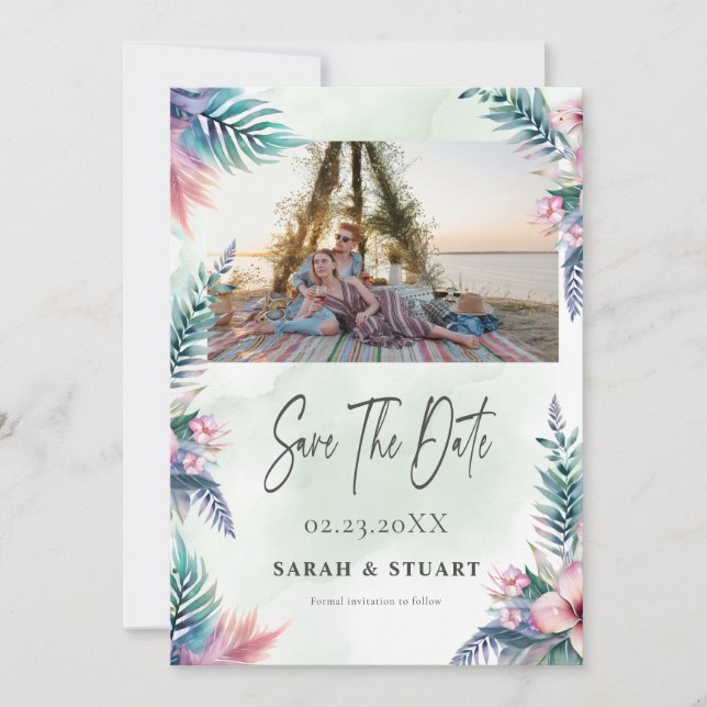 FoR-kod för Tropical handflatan träd Spara datum Inbjudningar (Framsida)