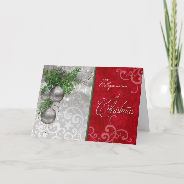 för kollega/medarbetare vid jul helgkort (Framsida)