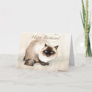 För konstfödelsedag "för Himalayan katt" kort