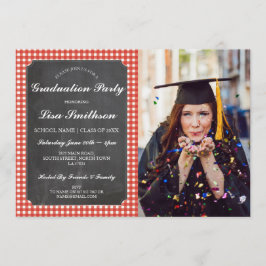 För kontrollkrita för lantlig studentfest rött inbjudningar