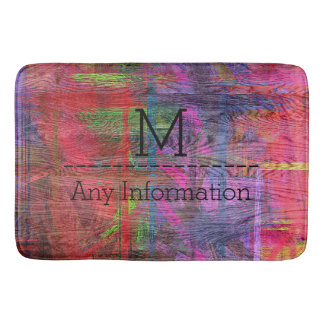 För kornstruktur för Retro färg Wood Monogram #3 Badrumsmatta