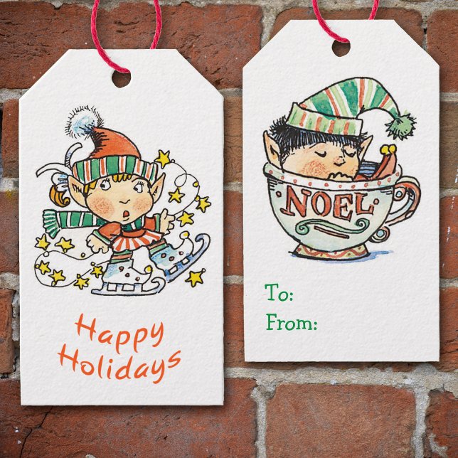 För korta julklappar för Retro Presentetikett (Skapare uppladdad)