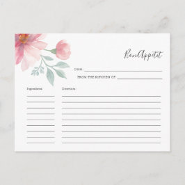 För kortets Rosa - vattenfärgsblommor Helg Vykort