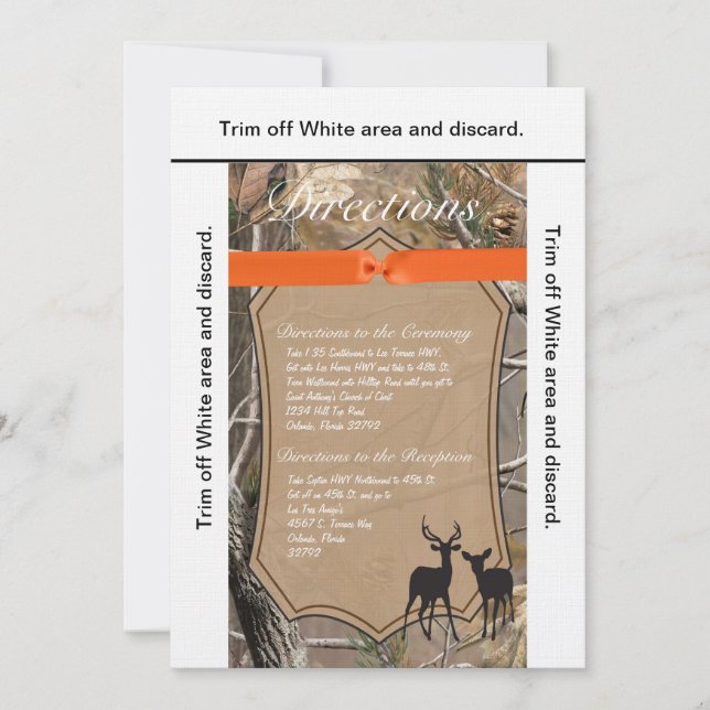för kortjägare för riktningar 3.5x6 Camo Inbjudningar (Framsida)