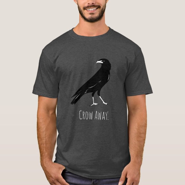 För kråka korpsvart rolig fågelT-tröja bort T Shirt (Framsida)