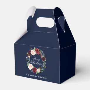 För kranelegant för vattenfärg blom- god jul presentaskar
