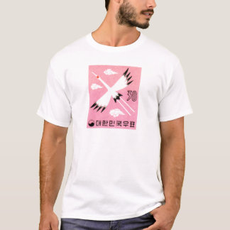 För kranporto för vintage Korea 1960 Röd-Krönat T Shirt