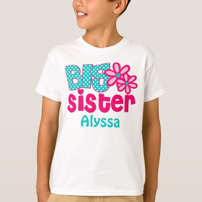 För krickapersonlig för storasyster rosa skjorta t-shirt (Framsida)