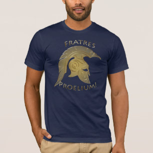 För krigareguld för spartansk strid Trojan greki T Shirt