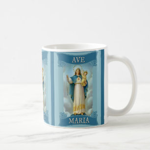 För KRISTUSBARN för AVE MARIA JUNGFRULIG MARY Kaffemugg