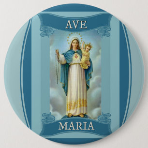 För KRISTUSBARN för AVE MARIA JUNGFRULIG MARY Knapp