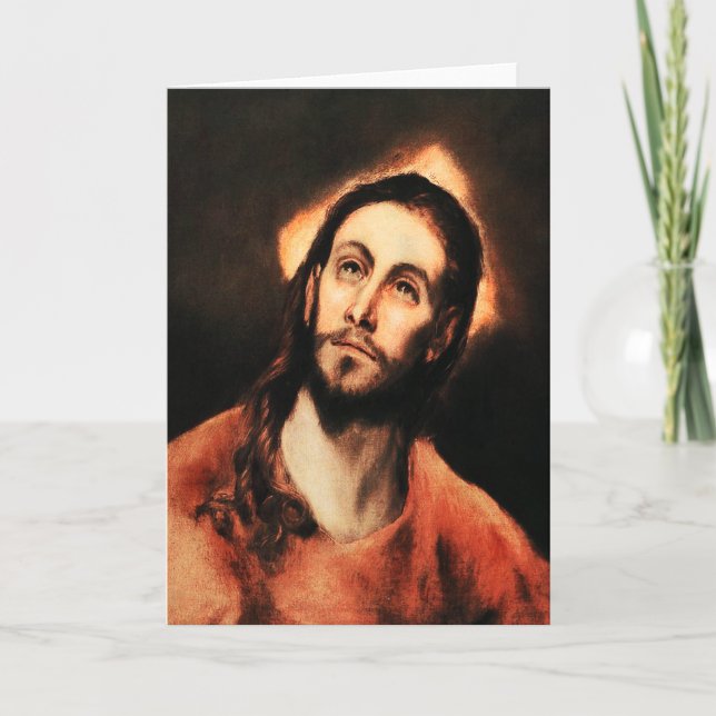 För Kristushälsning för El Greco Jesus kort (Framsida)