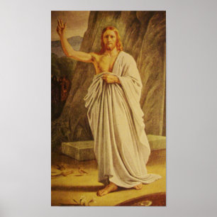För KristusJesus för vintage uppstigen affisch för