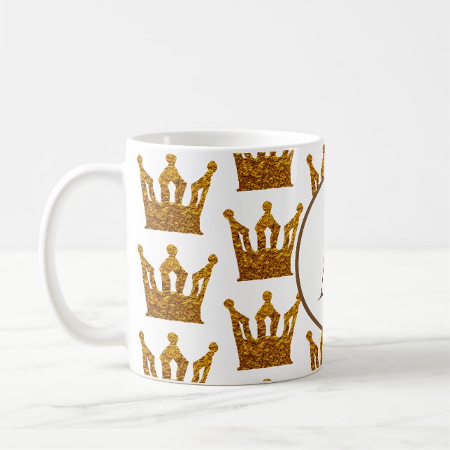 För kronaklassiker för Monogram guld- mugg (Vänster)