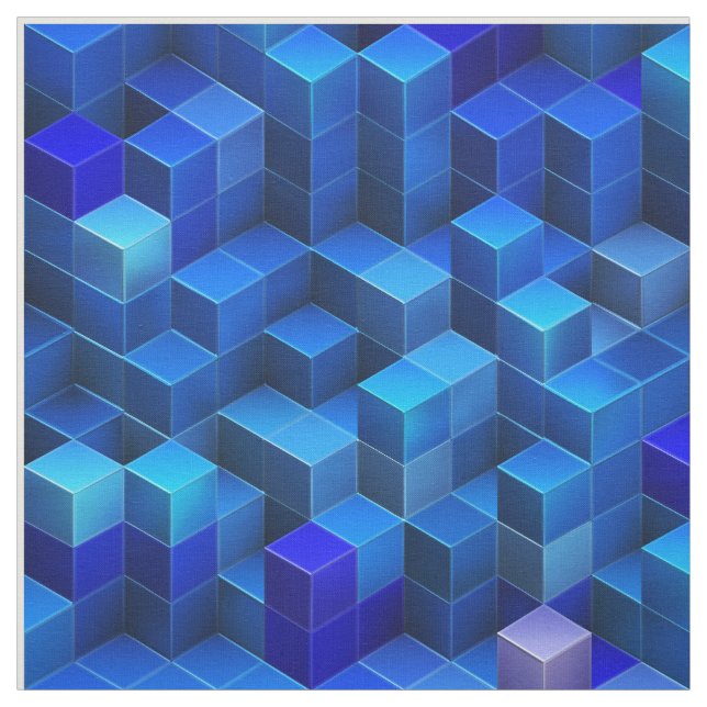 För kubabstrakt för blått 3D geometriskt mönster Tyg (Prov)