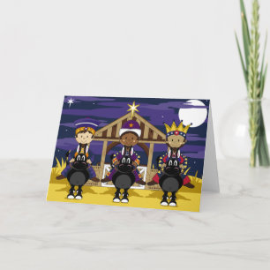 För kunghälsning för Nativity tre kort