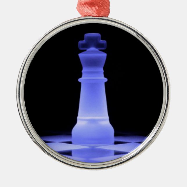 För kungschack för blått glödande biet julgransprydnad metall (Framsidan)