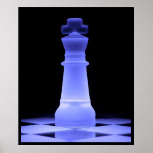För kungschack för blått glödande biet poster