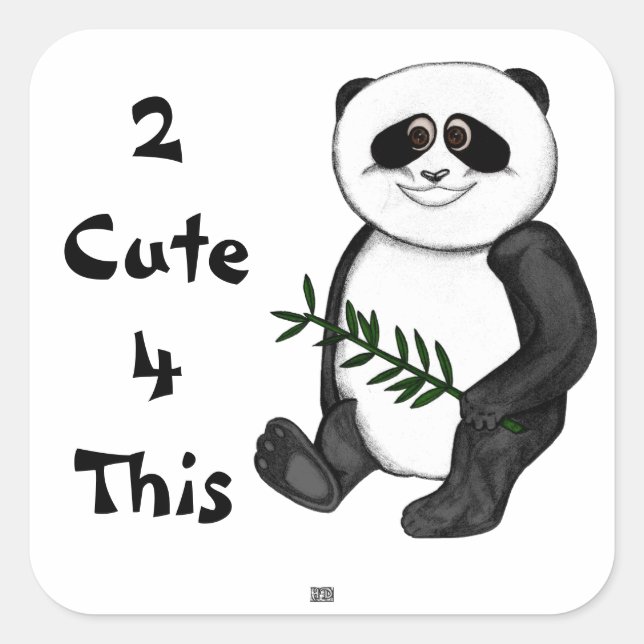 För kute Panda Bear Fyrkantigt Klistermärke (Framsida)