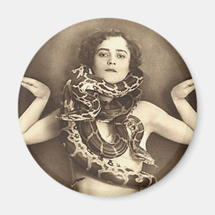 För kvinnaSideshow för vintage Retro charmör f Magnet