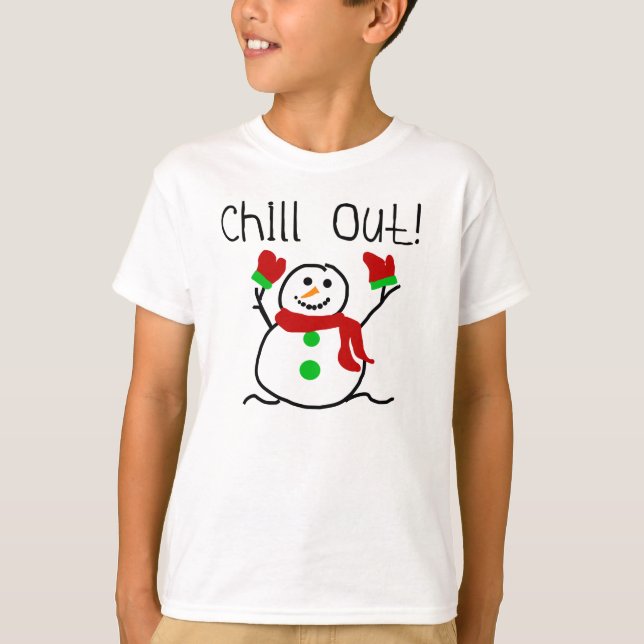 För kyla snögubbe ut tee shirt (Framsida)