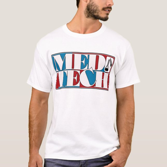FÖR LABORATORIUMKVARTER FÖR MED TECH LOGOTYP T-SHIRT (Framsida)