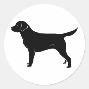 För Labrador för klassiker svart Silhouette Runt Klistermärke