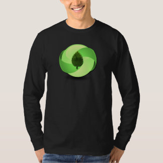 För långärmadsvart för jord vänlig T-tröja T-shirt