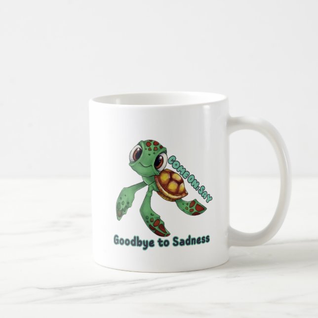 För långsam för sorg – Söt sköldpaddsmugg Kaffemugg (Höger)
