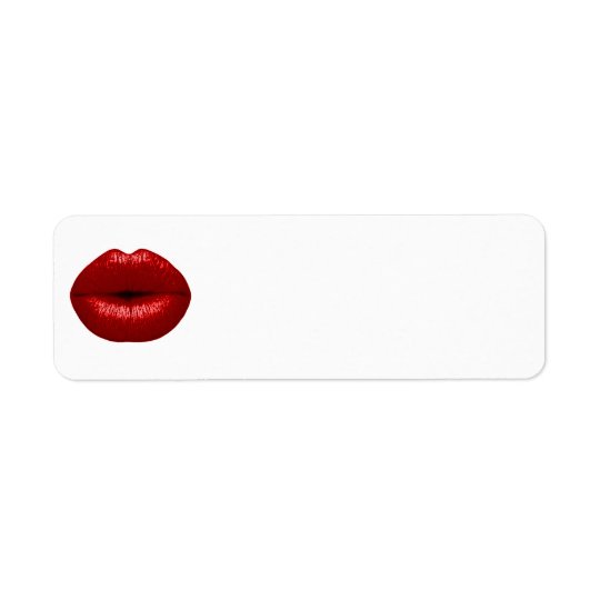 FÖR LÄPPSTIFTMAKEUP FÖR RUBY RÖD LÄPPAR FÖR SALONG RETURADRESS ETIKETT