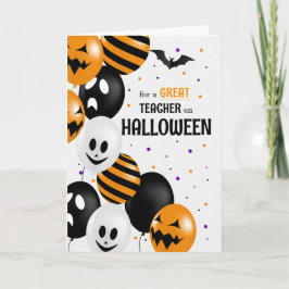 för Lärarballonger och Polka dots Halloween Kort