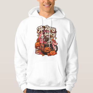 För lat för att vara läskig söt Halloween-skelett Hoodie