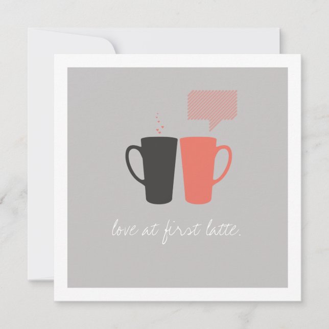 "För Latte för kärlek först inbjudan" dusch Inbjudningar (Framsida)