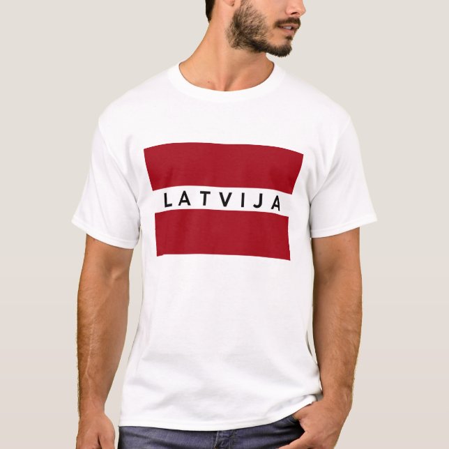 För Latvija för Lettland lettiskt flaggaland namn Tee Shirt (Framsida)