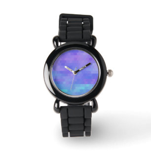 För lavendelaqua & abstrakt triangelmosaik för armbandsur