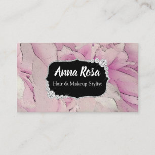 För lavendelBling för *~* rosa abstrakt diamant Visitkort