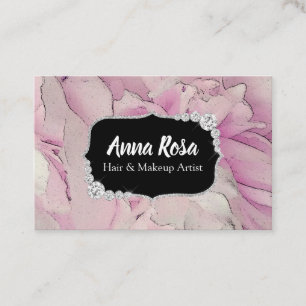 För lavendelskönhet för *~* rosa diamant Bling Visitkort