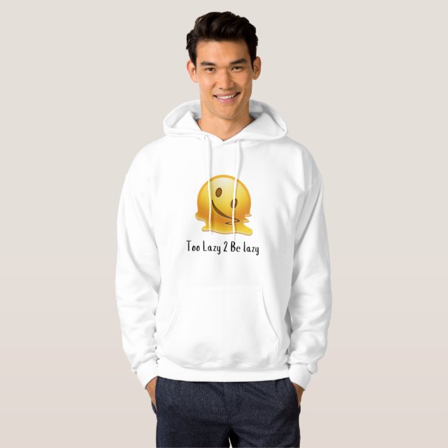 För Lazy 2, Lazy - Lazy Emoji Manar Hoodie (Hel framsida)