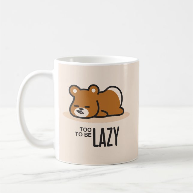För Lazy för att vara Lazy Kaffemugg (Vänster)