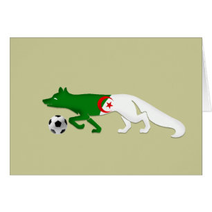 För Le Fennec för ökenrävAlgeriet flagga gåvo Hälsningskort