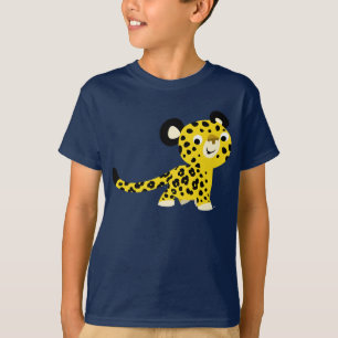 För Leopardbarn för gullig tecknad vänlig T-tr T Shirt