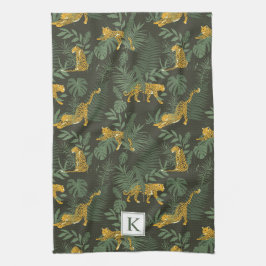 För Leoparddjungel för Monogram tropisk katt Kökshandduk