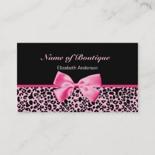 För Leopardrosor för moderiktig Boutique rosa oc Visitkort