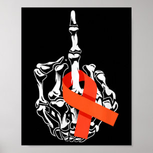 För Leukemi Cancer Mitten Finger Leukemi Cancer Poster