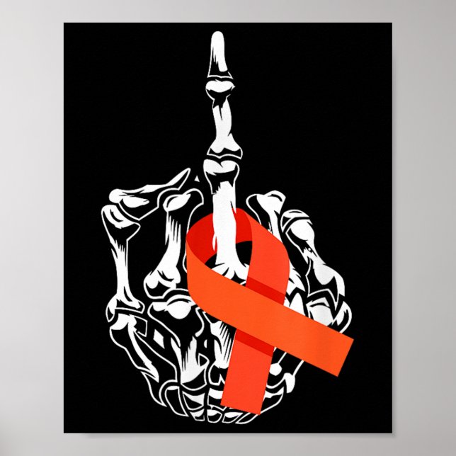 För Leukemi Cancer Mitten Finger Leukemi Cancer Poster (Framsidan)
